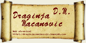 Draginja Macanović vizit kartica